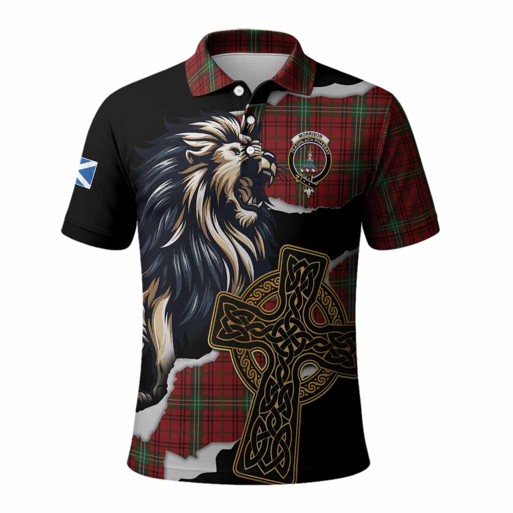 Morrison Tartan Scottish Polo Shirt Lion Celtic Heritage