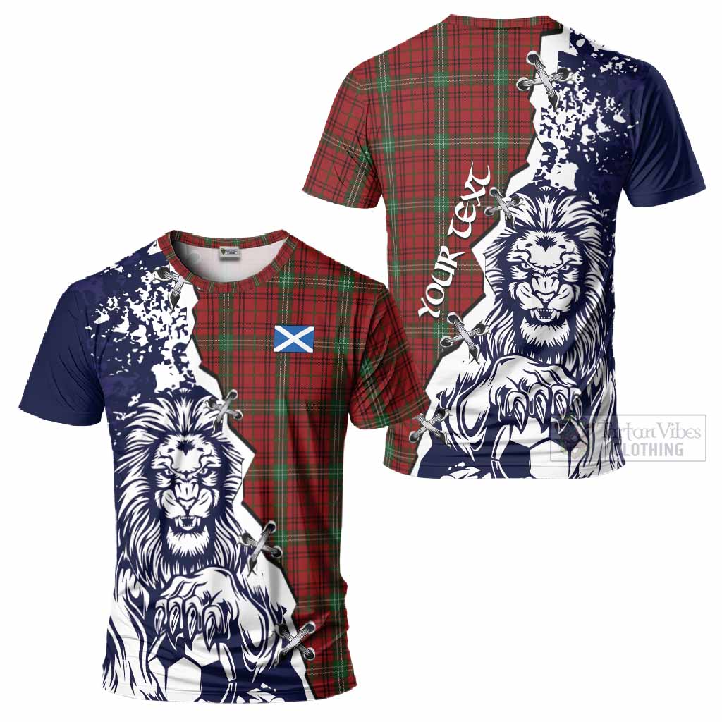 Morrison Tartan Scottish T-Shirt Angry Lion With Soccer Ball Style