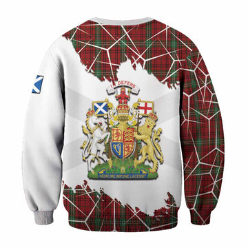 Morrison Tartan Sweatshirt with Family Crest and Lion Rampant Grunge Style