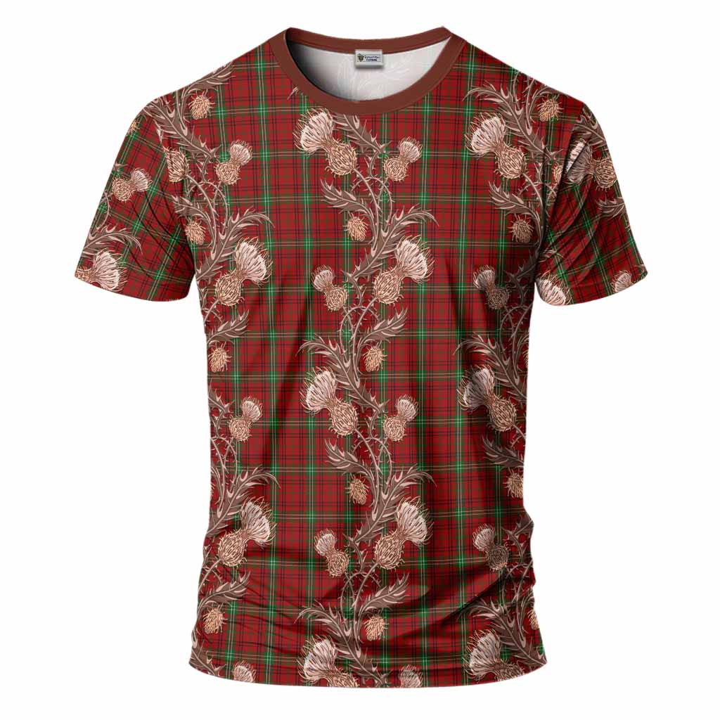 Morrison Tartan T-Shirt Seamless Scottish Thistle Flowers
