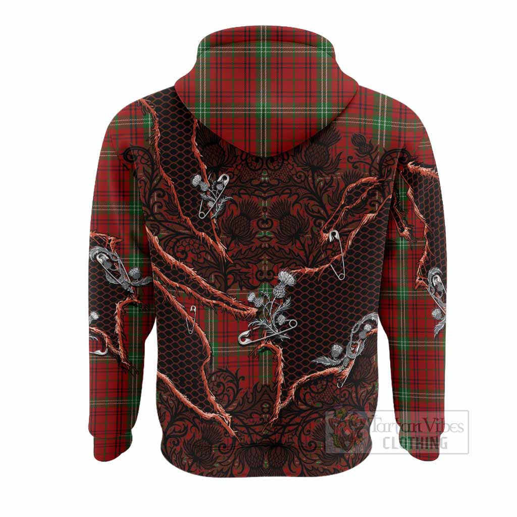 Morrison Tartan Thistle Dark Gothic Hoodie - Tartan Vibes Clothing