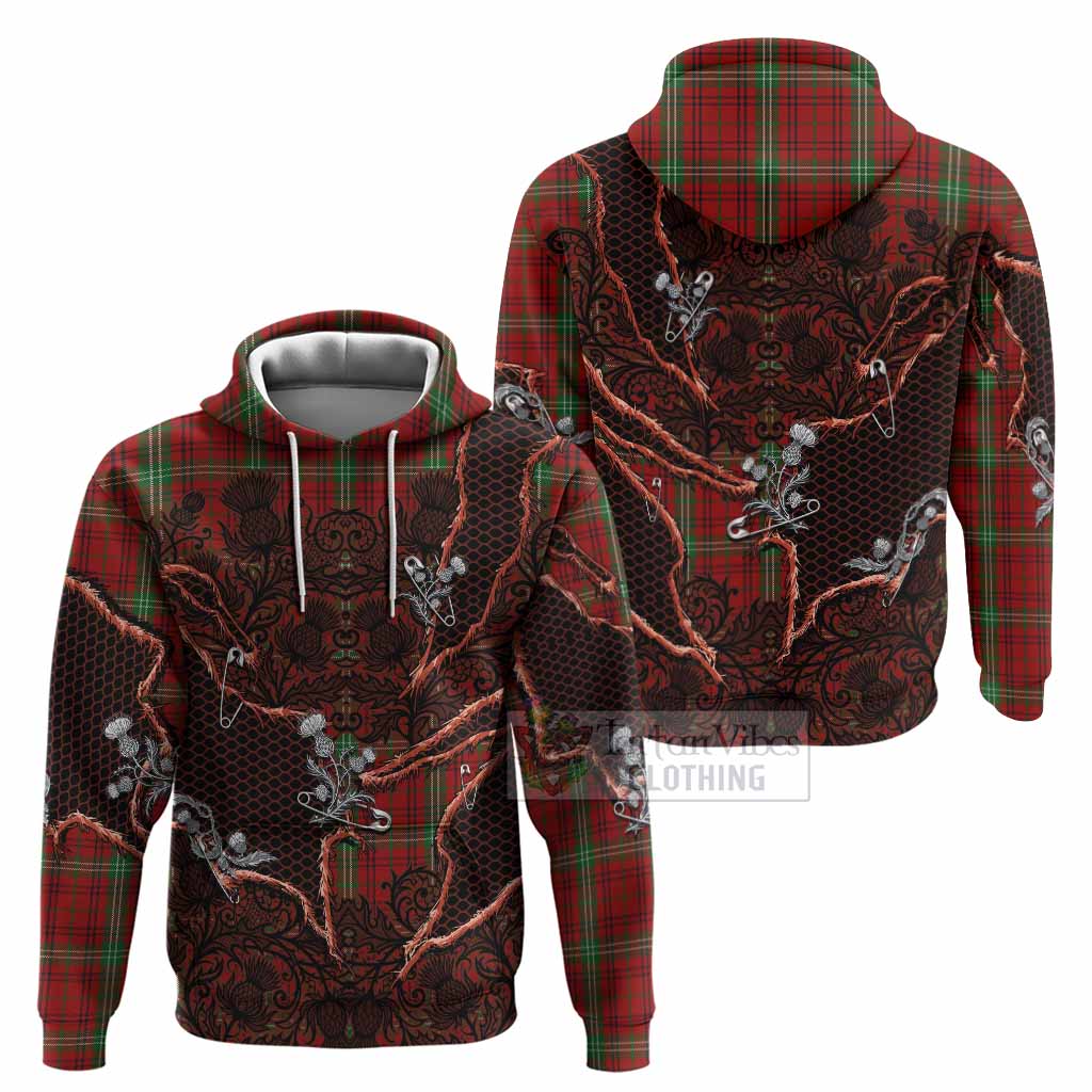 Morrison Tartan Thistle Dark Gothic Hoodie - Tartan Vibes Clothing