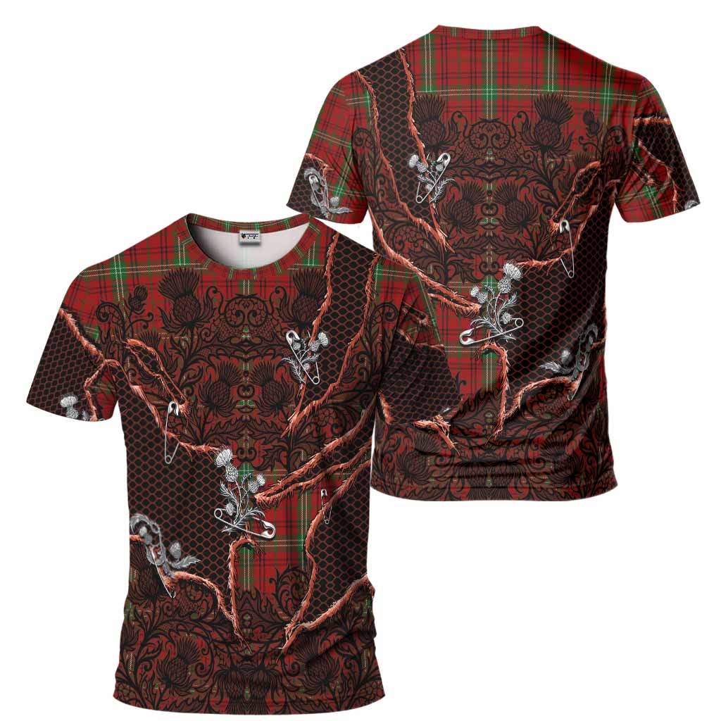 Morrison Tartan Thistle Dark Gothic T-Shirt - Tartan Vibes Clothing