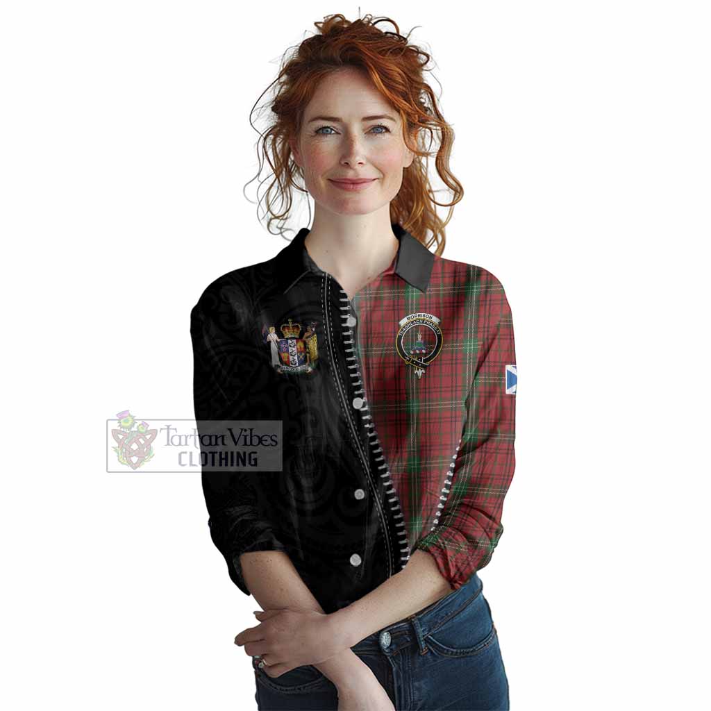 Morrison Tartan Women Casual Shirt New Zealand Pattern Unique Zipper Stylized