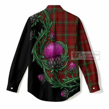 Morrison Tartan Women Casual Shirt Resilient Scottish Thistle