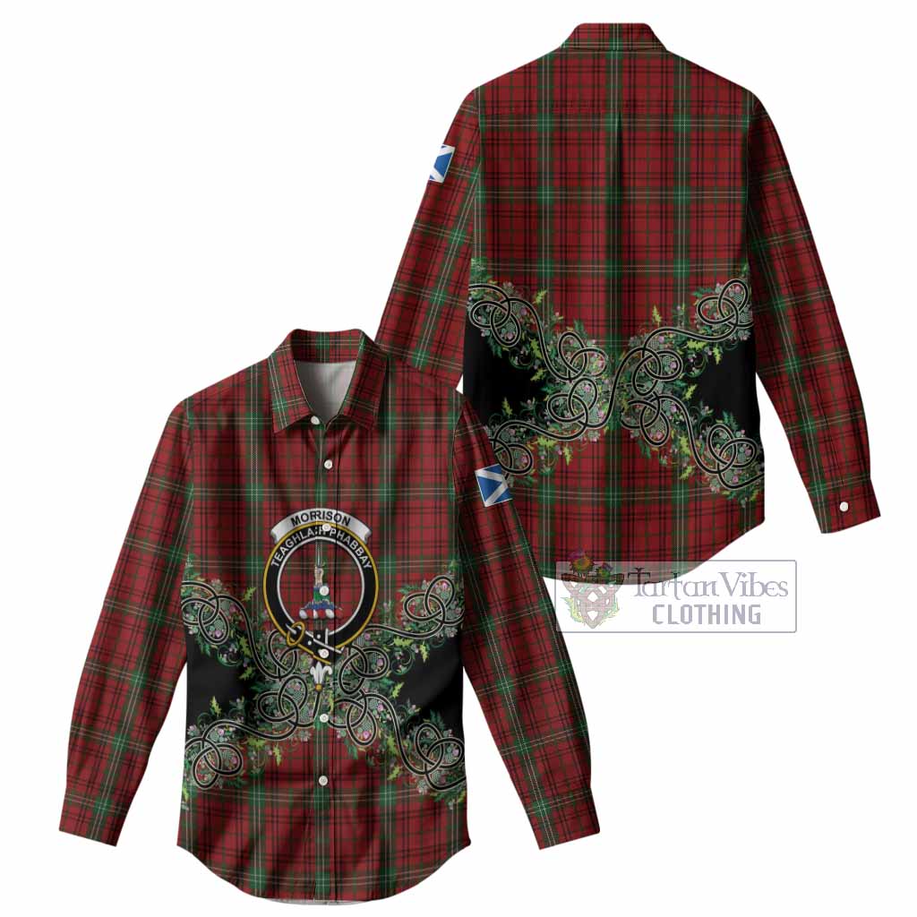 Morrison Tartan Women Casual Shirt Thistle Scottish Spirit