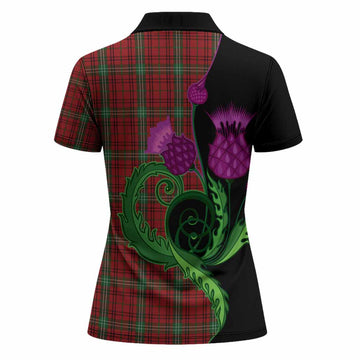 Morrison Tartan Women Polo Shirt Traditional Scottish Thistle