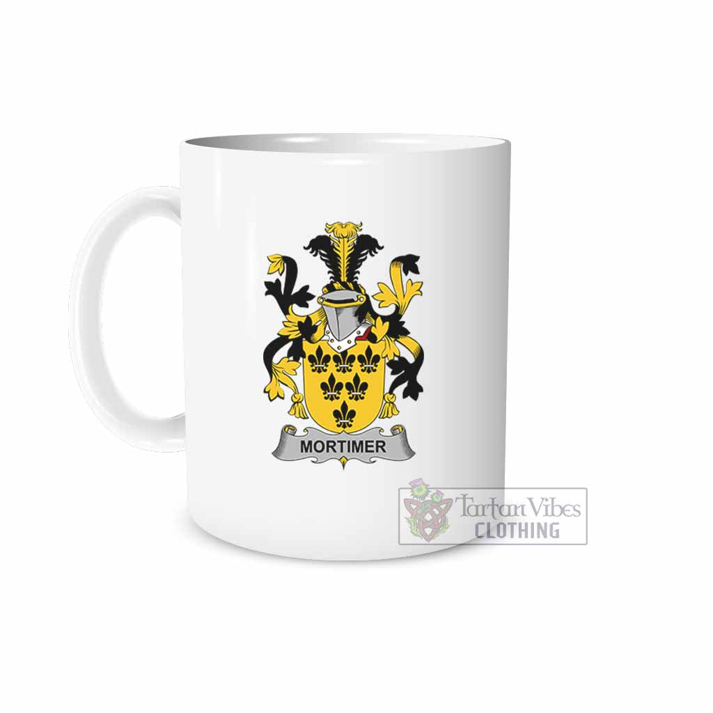 Mortimer Irish Clan Coat of Arms Ceramic Mug White - 2D-tartanvibesclothing