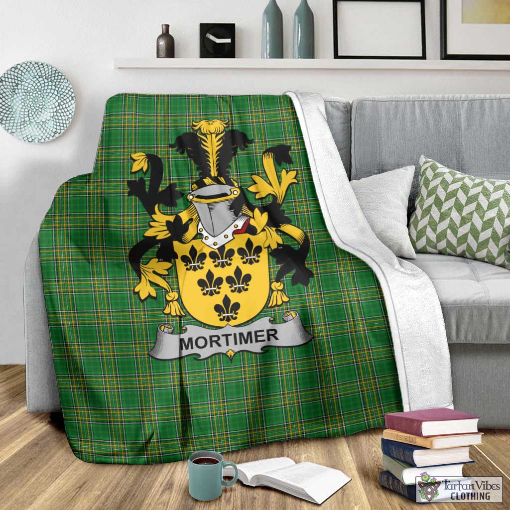 Mortimer Irish Clan Tartan Blanket with Coat of Arms - Tartan Vibes Clothing