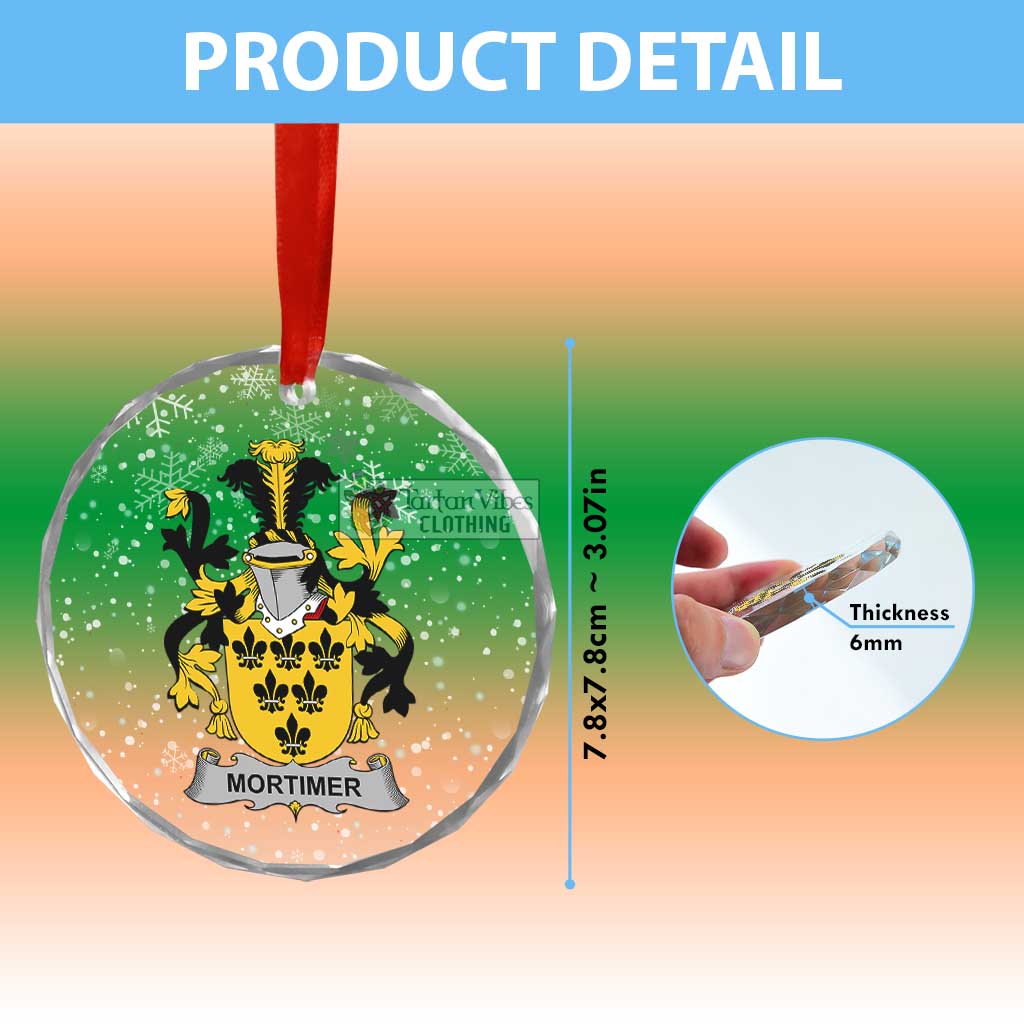 Mortimer Irish Clan Christmas Glass Ornament with Coat of Arms - 2D-tartanvibesclothing