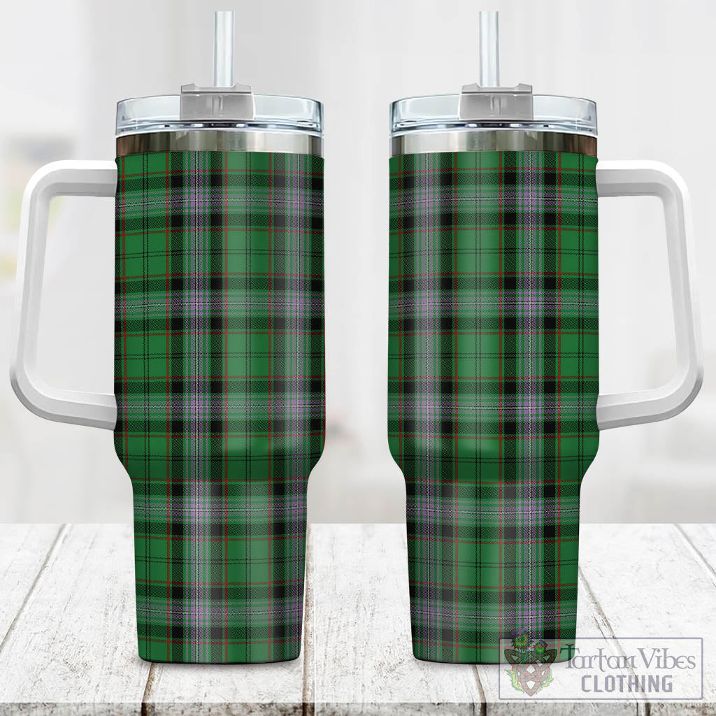 Moss Tartan Tumbler with Handle One Size 40 OZ - Tartan Vibes Clothing