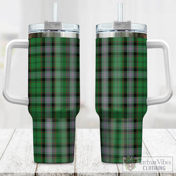 Moss Tartan Tumbler with Handle One Size 40 OZ - Tartan Vibes Clothing