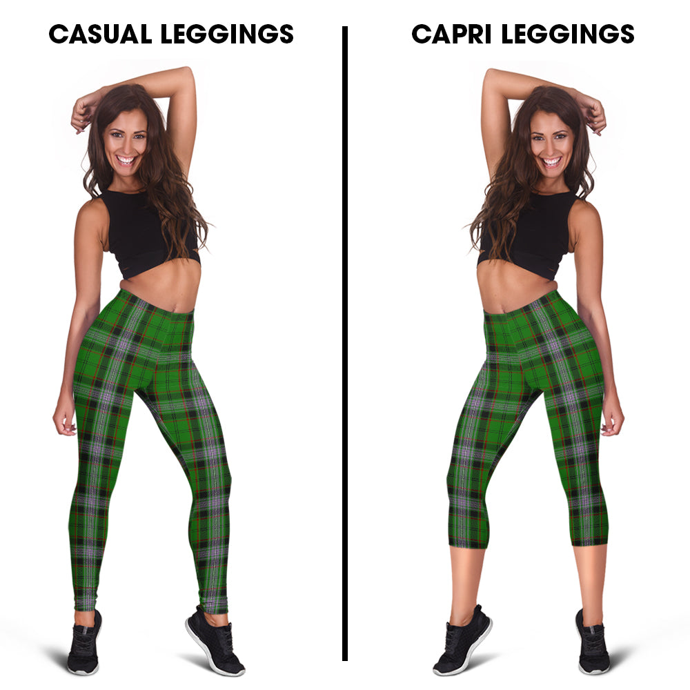Moss Tartan Womens Leggings Capri Leggings - Tartan Vibes Clothing