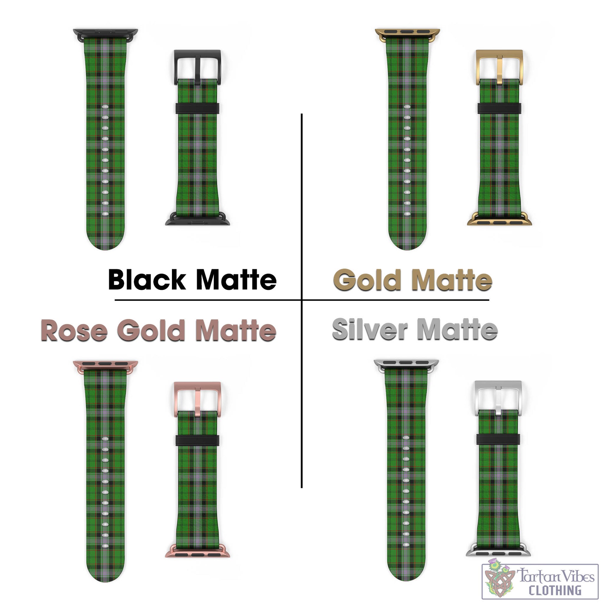Moss Tartan Watch Band 42 - 45 mm - Tartan Vibes Clothing