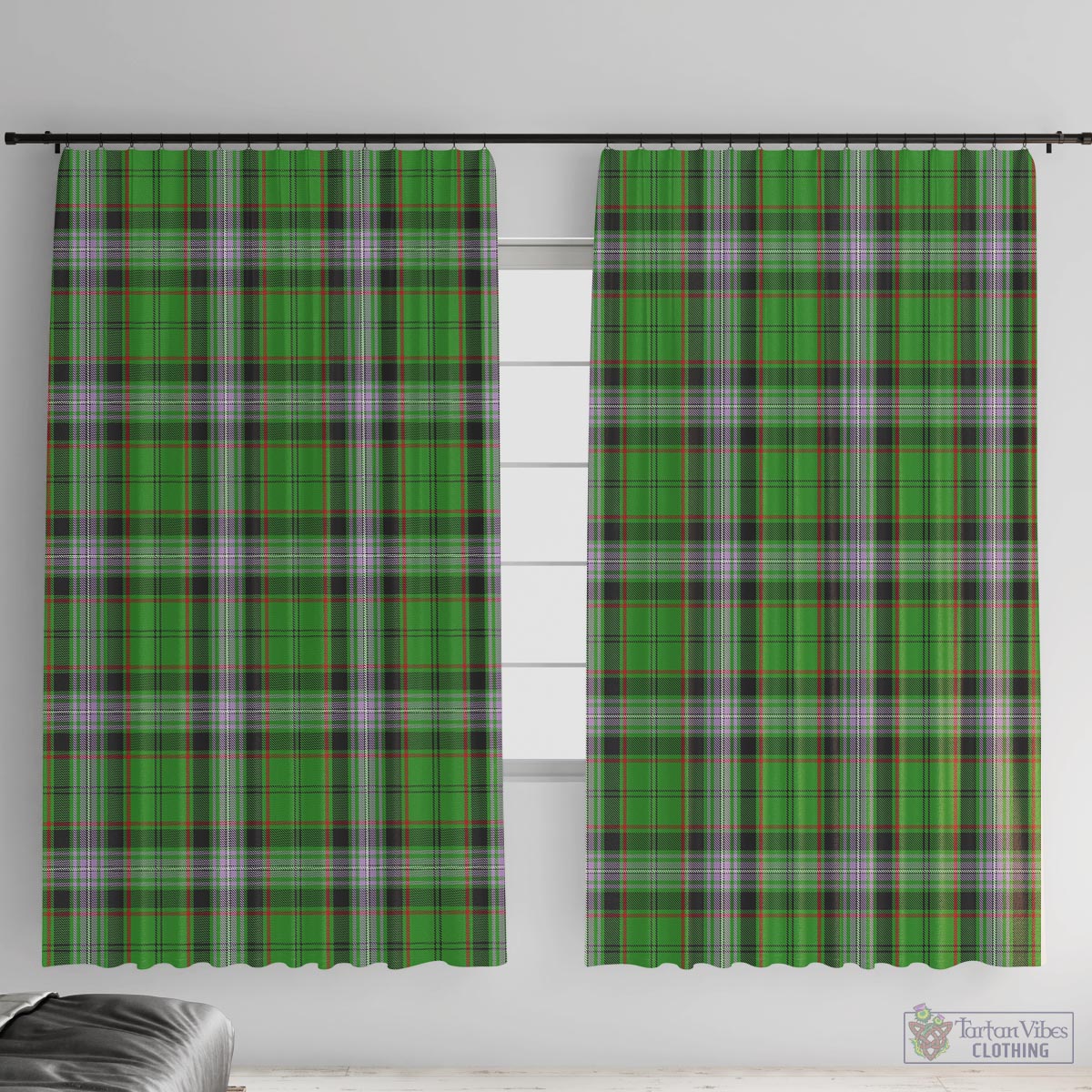 Moss Tartan Window Curtain