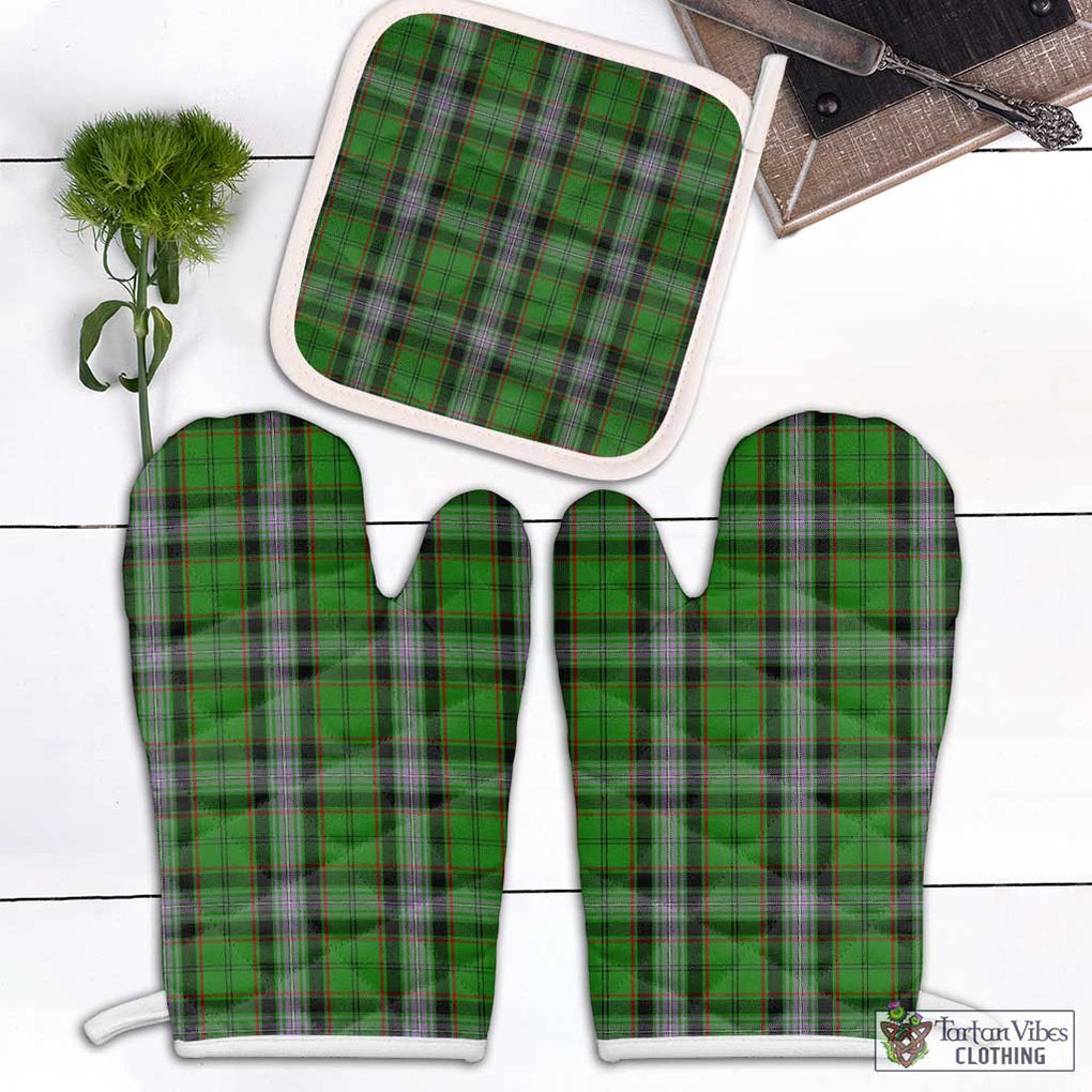 Moss Tartan Combo Oven Mitt & Pot-Holder Combo 2 Oven Mitt & 1 Pot-Holder Black - Tartan Vibes Clothing