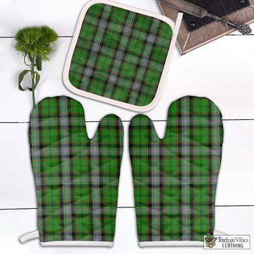 Moss Tartan Combo Oven Mitt & Pot-Holder Combo 2 Oven Mitt & 1 Pot-Holder Black - Tartan Vibes Clothing