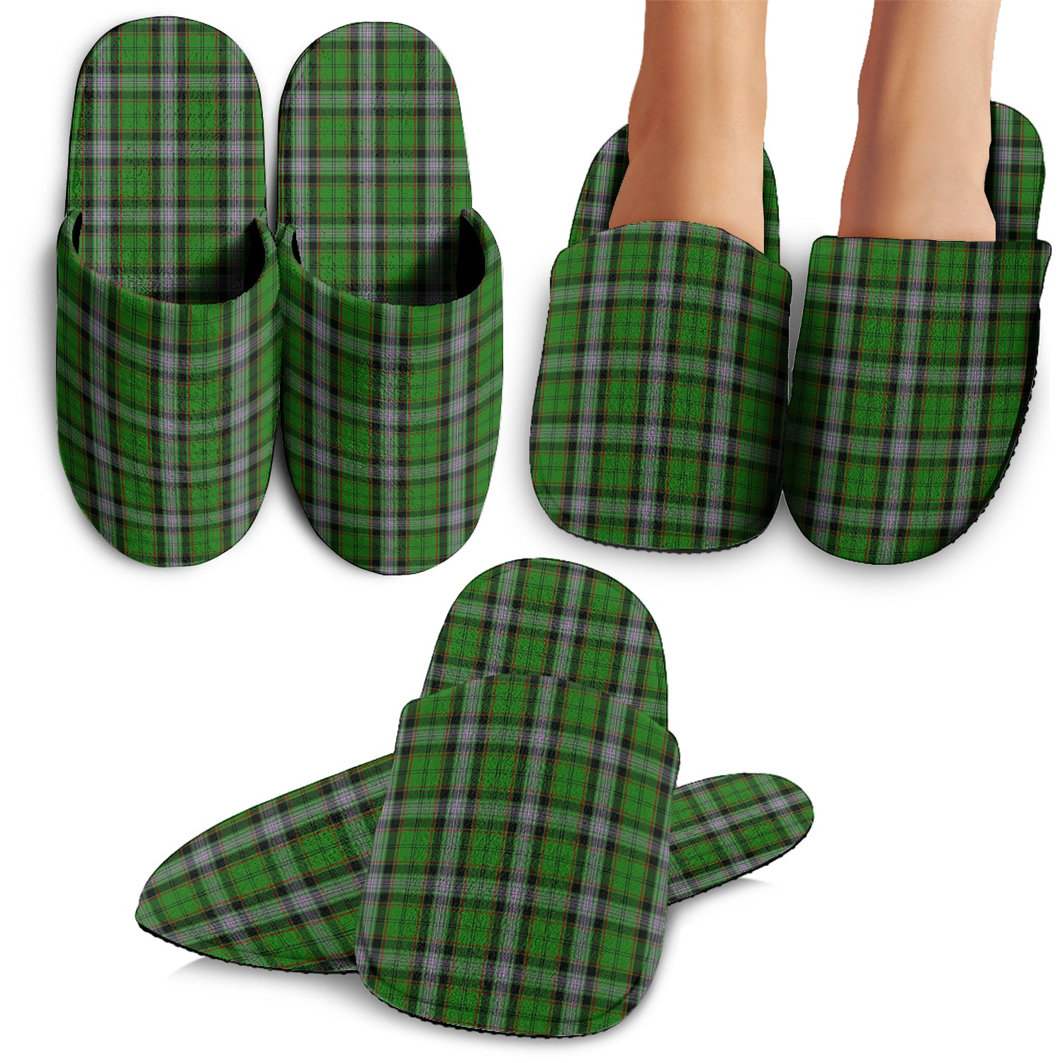 Moss Tartan Home Slippers - Tartan Vibes Clothing