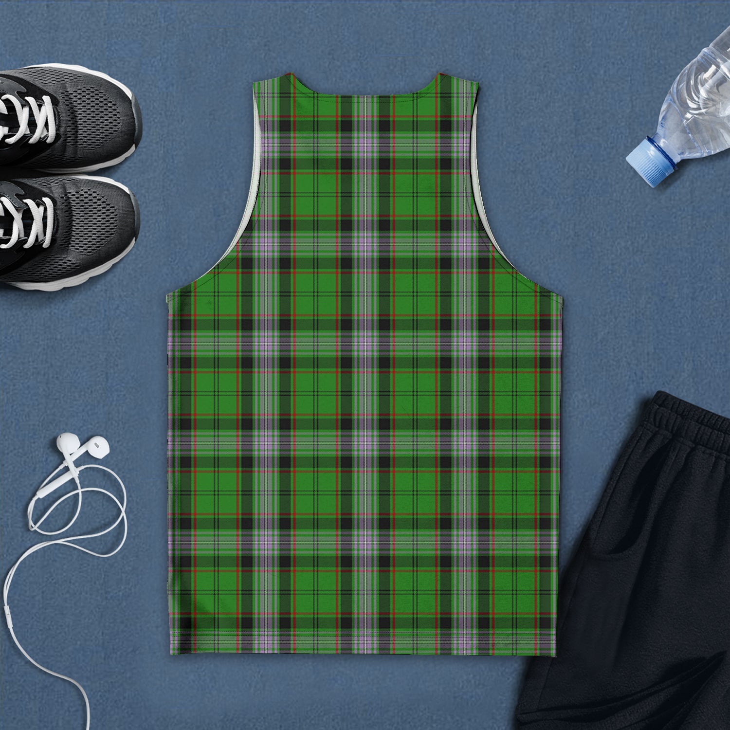 Moss Tartan Mens Tank Top - Tartan Vibes Clothing