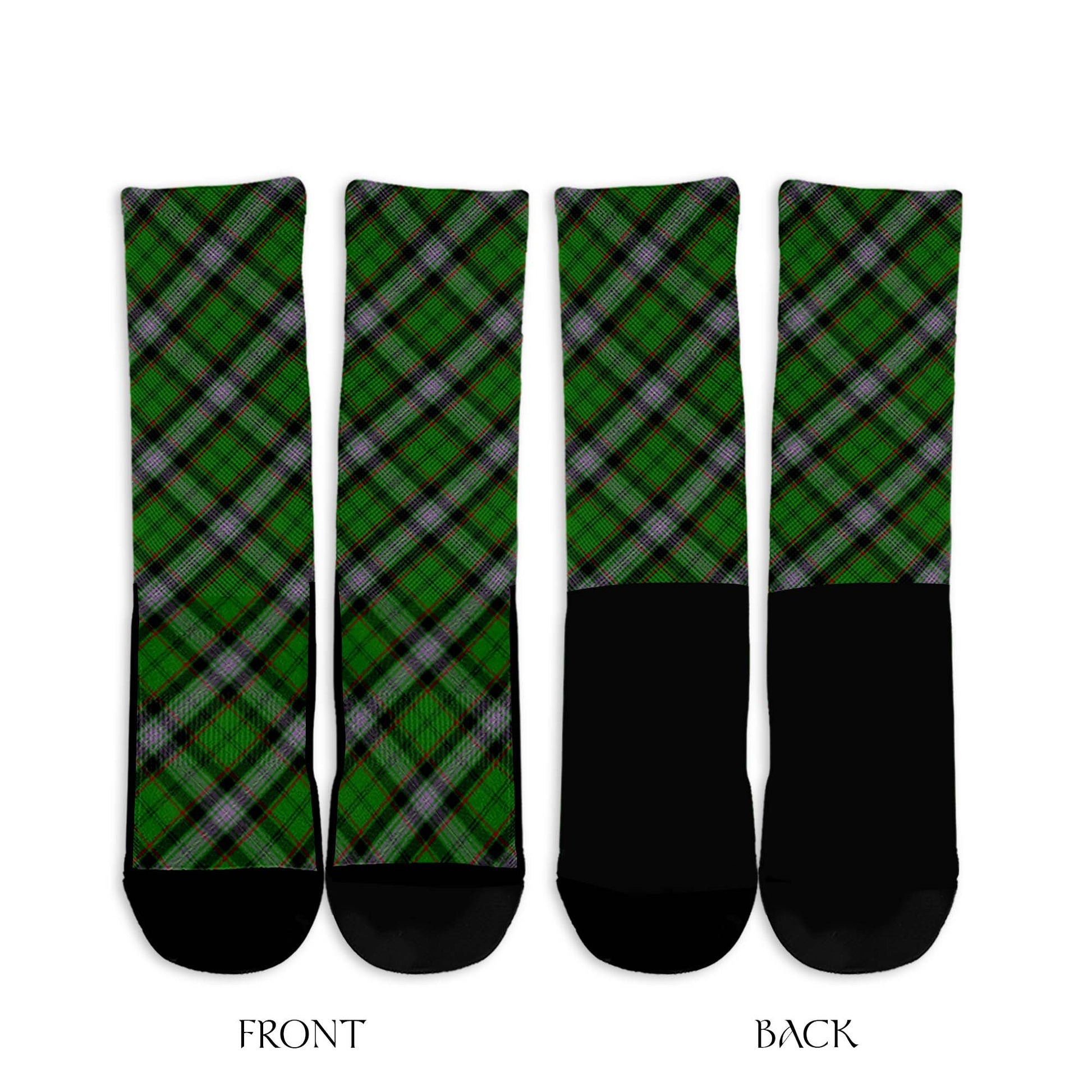 Moss Tartan Crew Socks Cross Style - Tartan Vibes Clothing