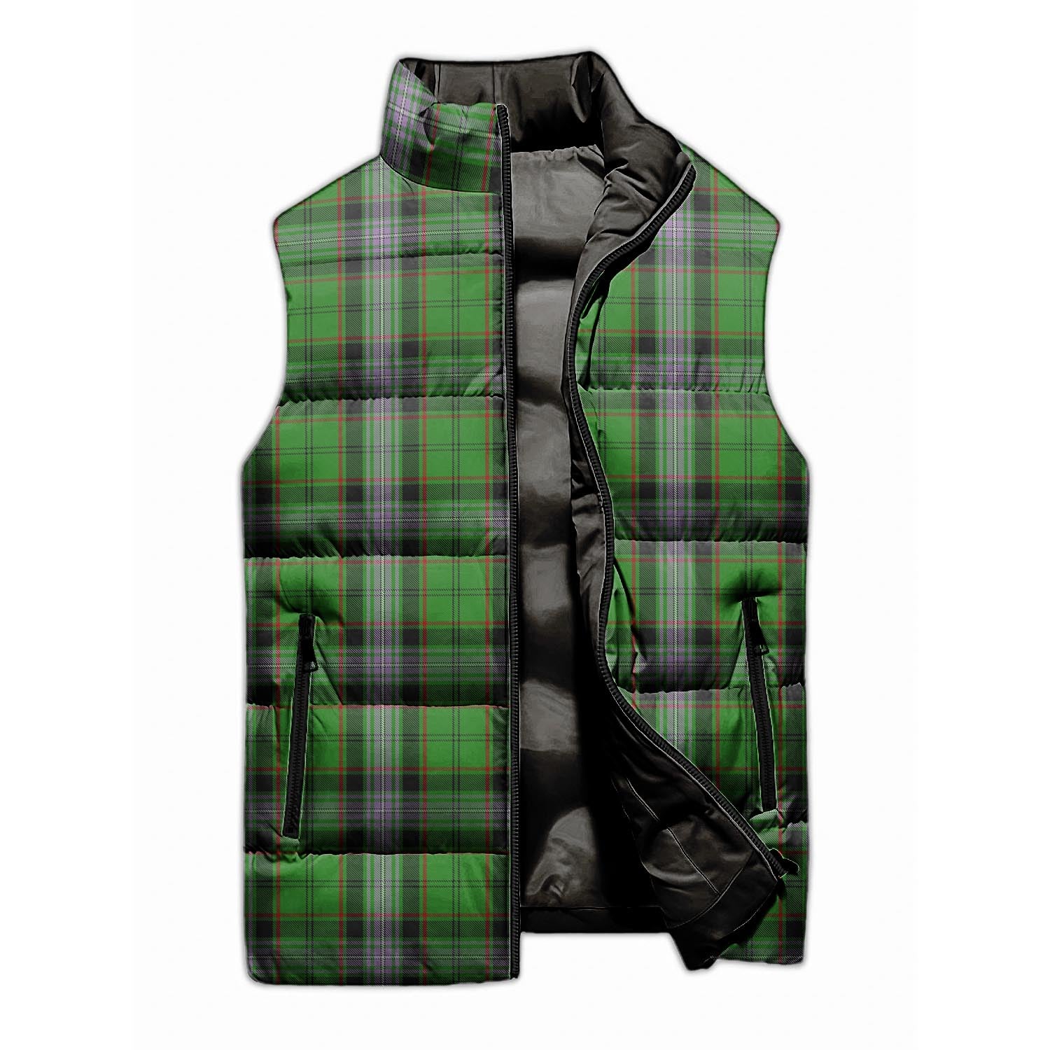 Moss Tartan Sleeveless Puffer Jacket Unisex M - Tartan Vibes Clothing