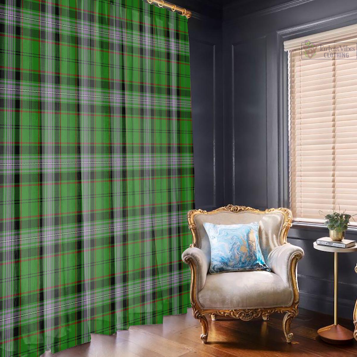Moss Tartan Window Curtain