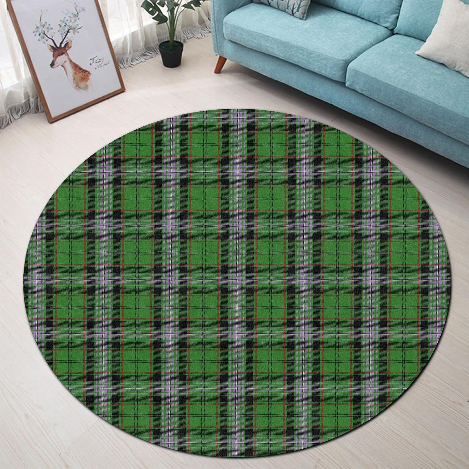 Moss Tartan Round Rug - Tartan Vibes Clothing