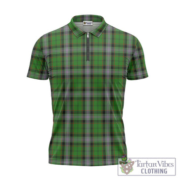 Moss Tartan Zipper Polo Shirt - Tartan Vibes Clothing
