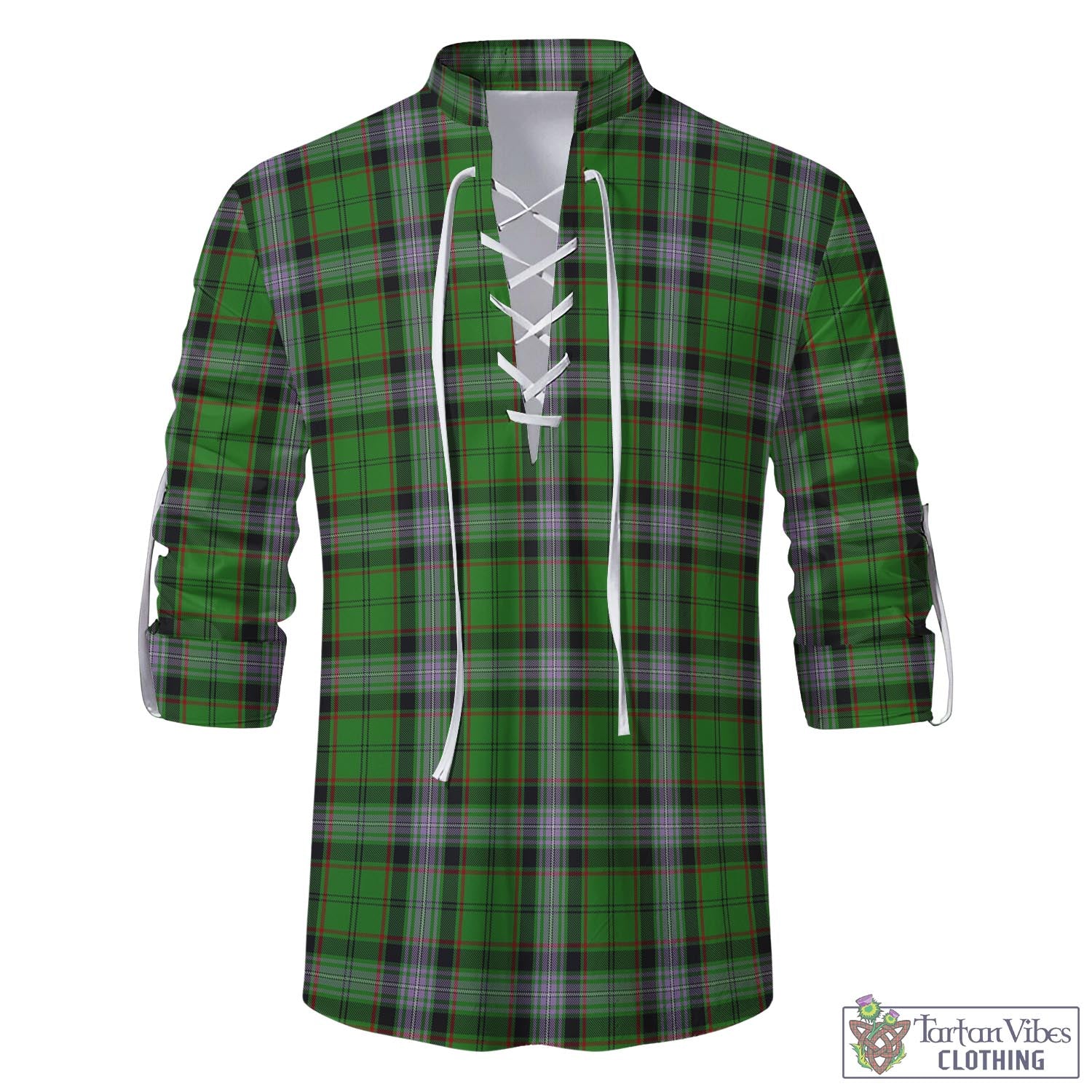 Moss Tartan Men's Scottish Traditional Jacobite Ghillie Kilt Shirt - Tartan Vibes Clothing