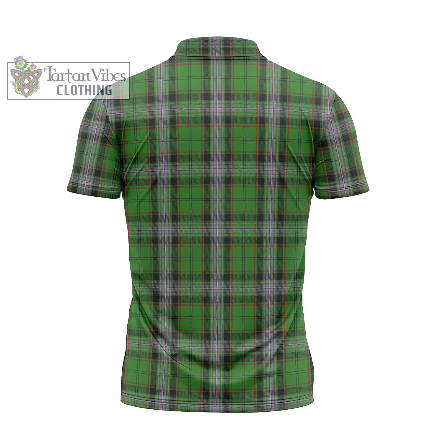Moss Tartan Zipper Polo Shirt - Tartan Vibes Clothing