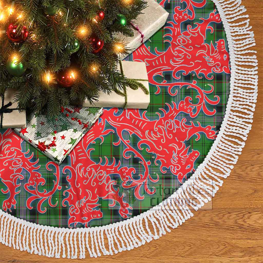 Moss Tartan Christmas Tree Skirt Lion Rampant Style - Tartan Vibes Clothing