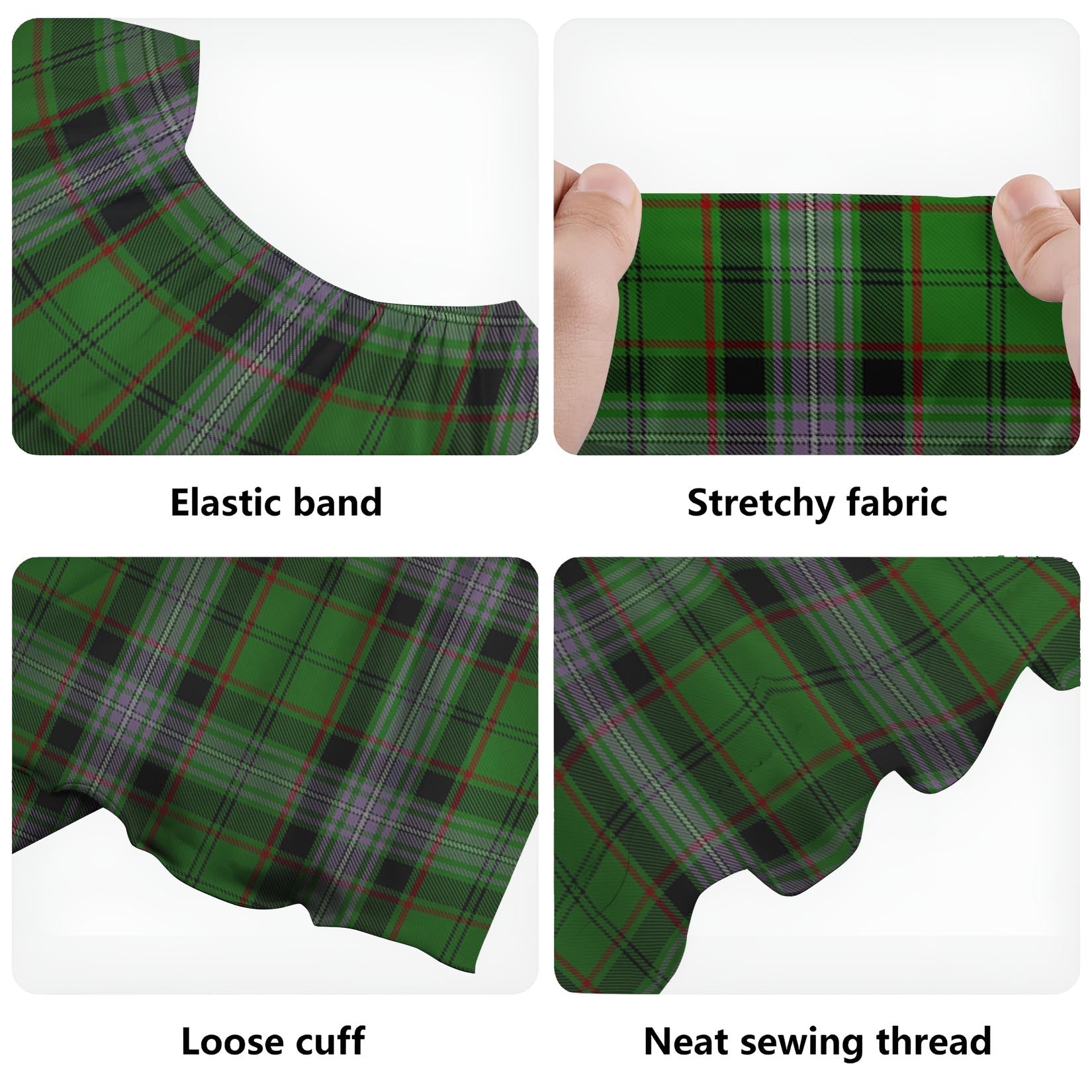 Moss Tartan Off Shoulder Long Dress - Tartan Vibes Clothing