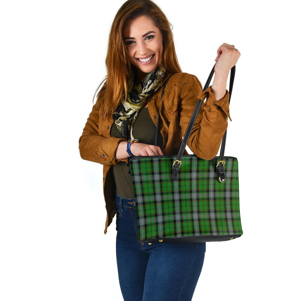 Moss Tartan Leather Tote Bag - Tartan Vibes Clothing