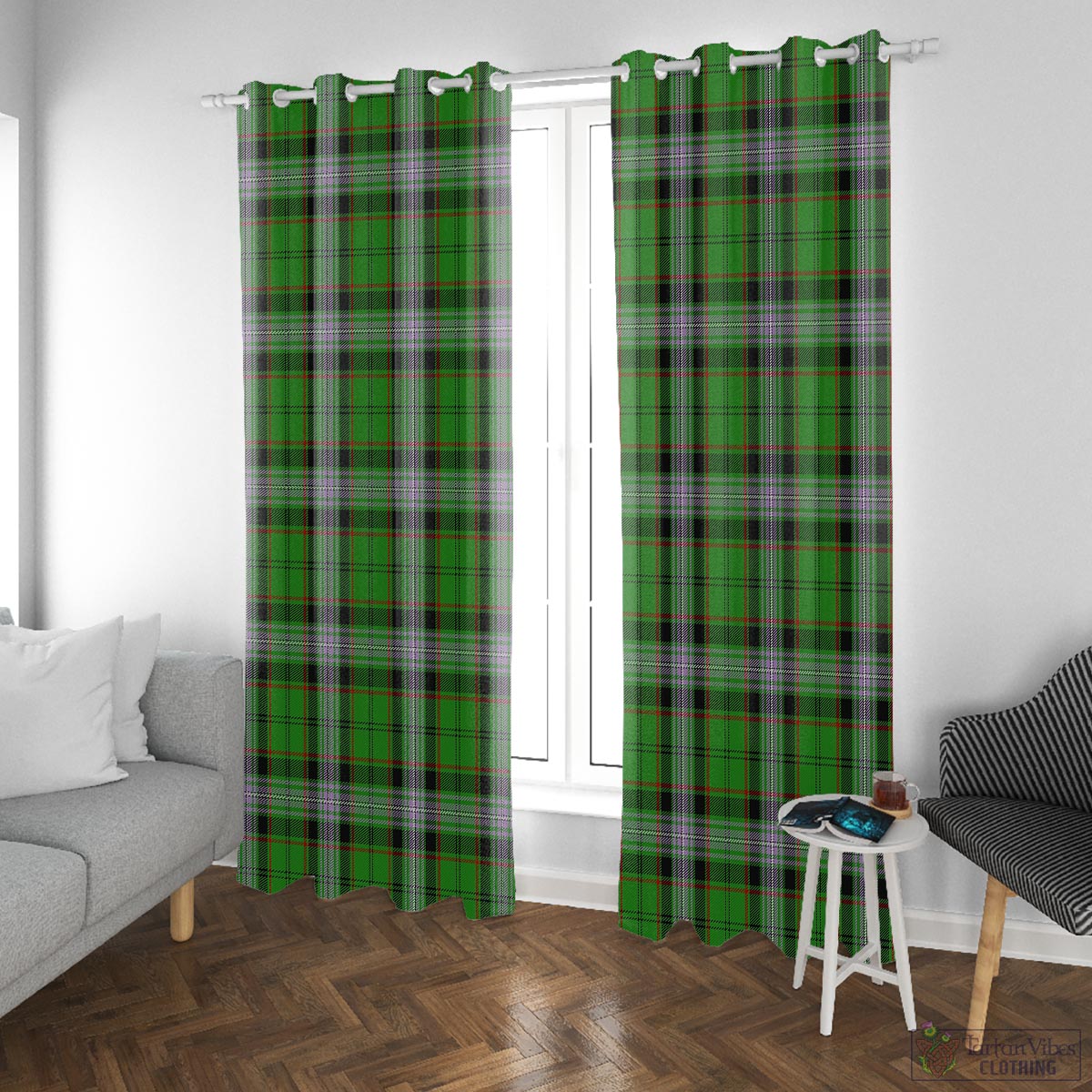 Moss Tartan Window Curtain