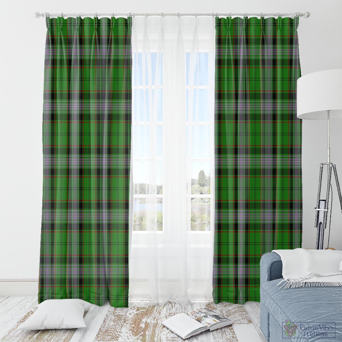 Moss Tartan Window Curtain