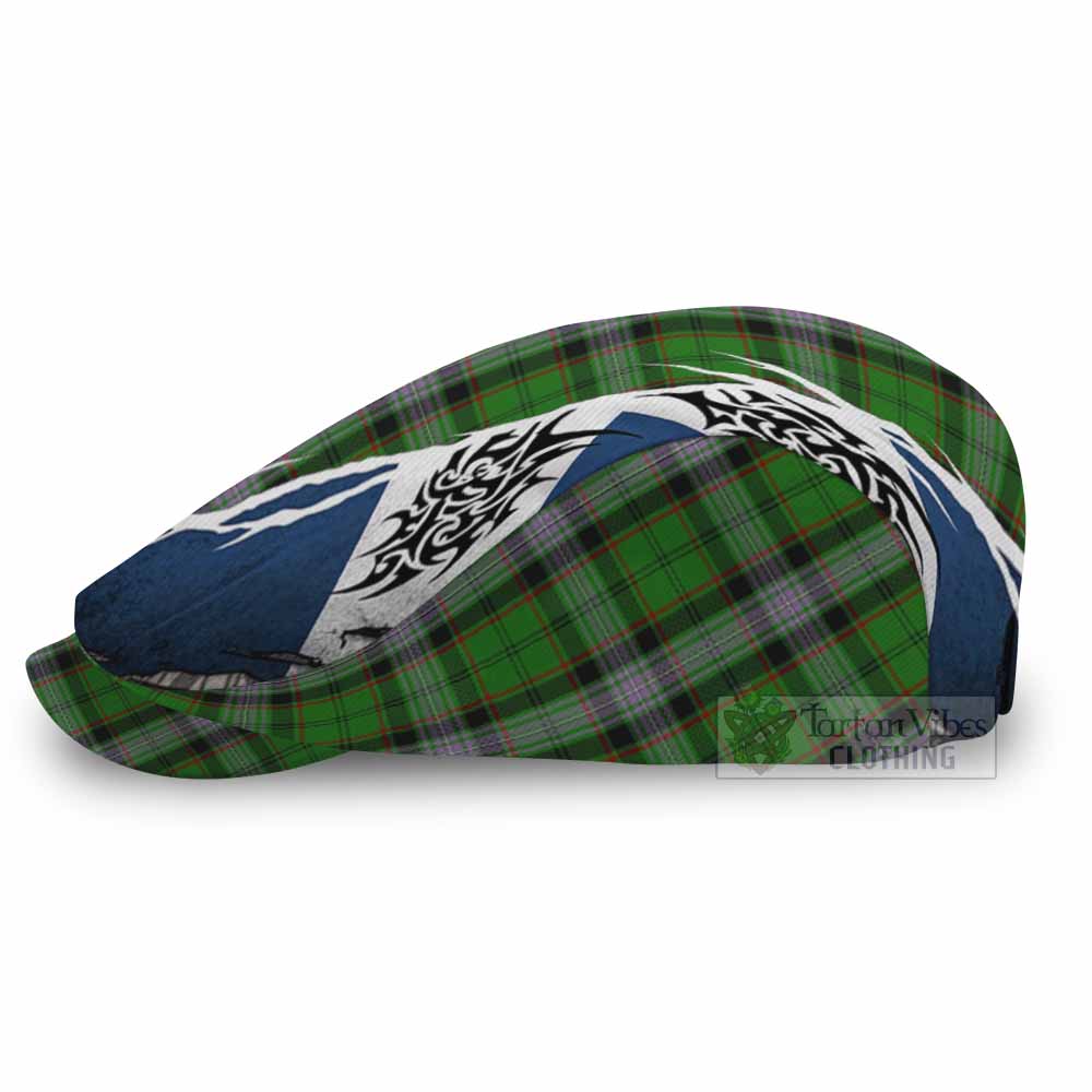 Moss Tartan Flat Cap, Jeff Cap Scotland Flag Ripped Tribal Design