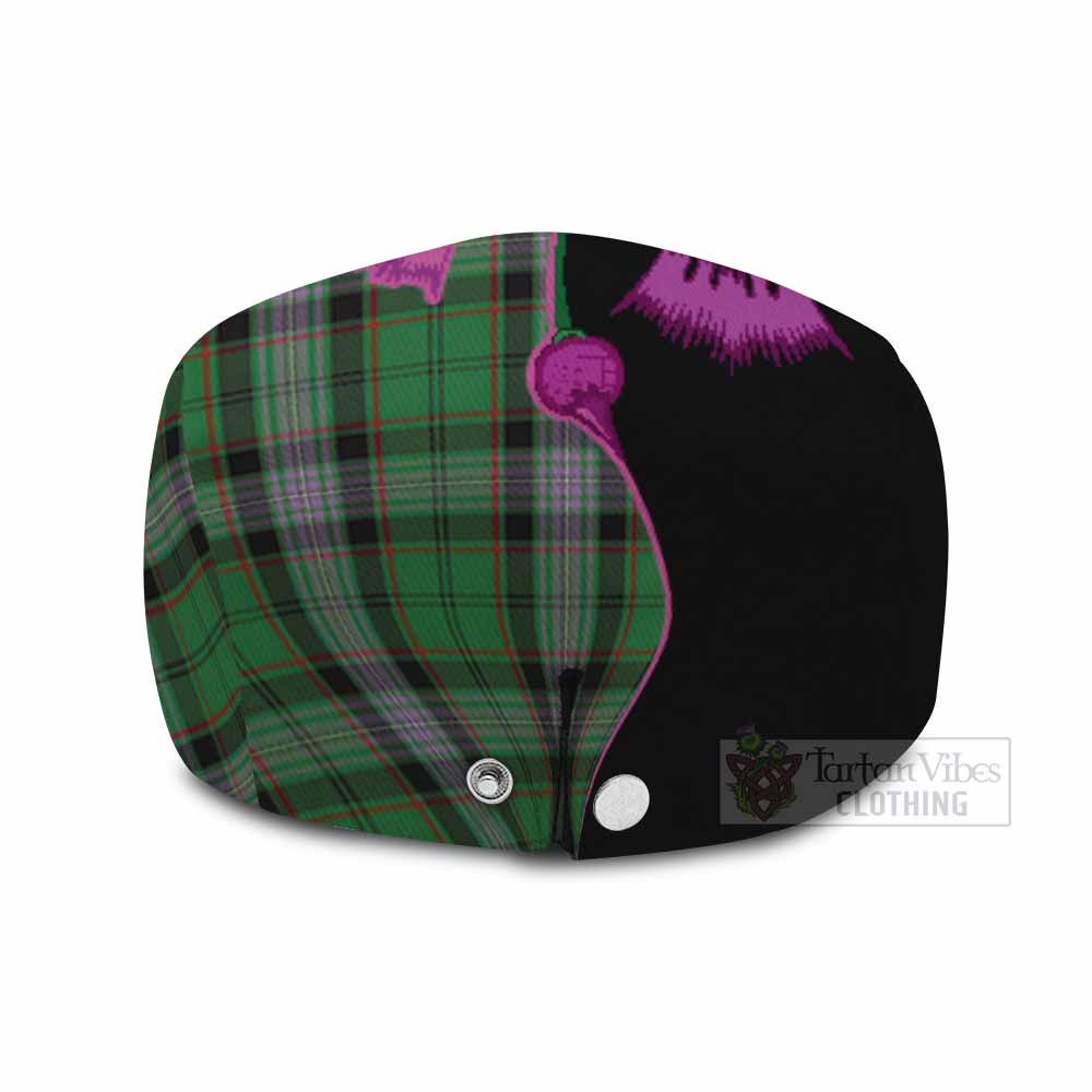 Moss Tartan Flat Cap, Jeff Cap Traditional Scottish Thistle