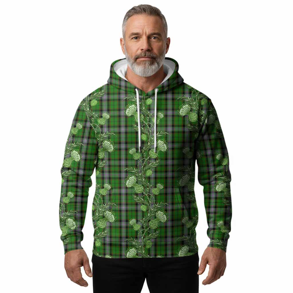 Moss Tartan Hoodie Seamless Scottish Thistle Flowers