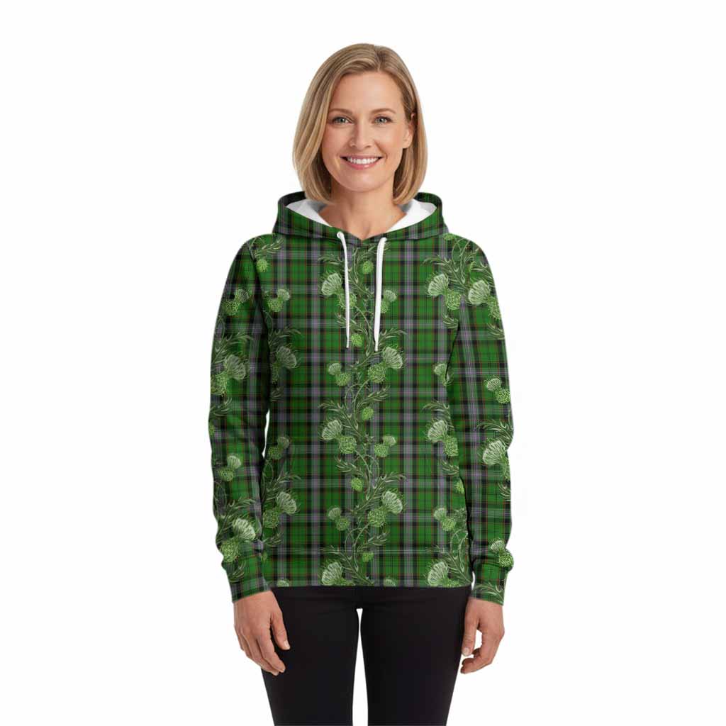 Moss Tartan Hoodie Seamless Scottish Thistle Flowers