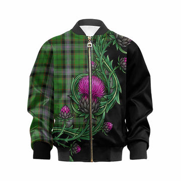 Moss Tartan Kid Bomber Jacket Resilient Scottish Thistle Kid XS - Tartan Vibes Clothing