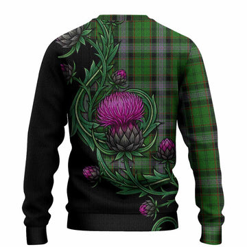 Moss Tartan Knitted Sweater Resilient Scottish Thistle - Tartan Vibes Clothing