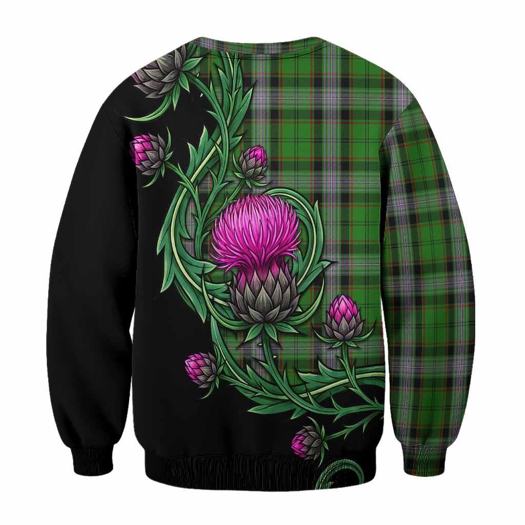 Moss Tartan Sweatshirt Resilient Scottish Thistle - Tartan Vibes Clothing