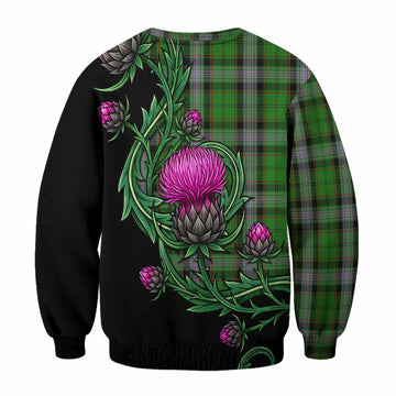 Moss Tartan Sweatshirt Resilient Scottish Thistle - Tartan Vibes Clothing
