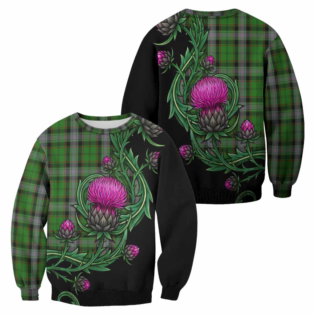 Moss Tartan Sweatshirt Resilient Scottish Thistle - Tartan Vibes Clothing