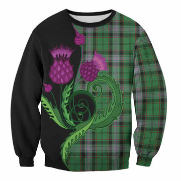 Moss Tartan Sweatshirt Traditional Scottish Thistle