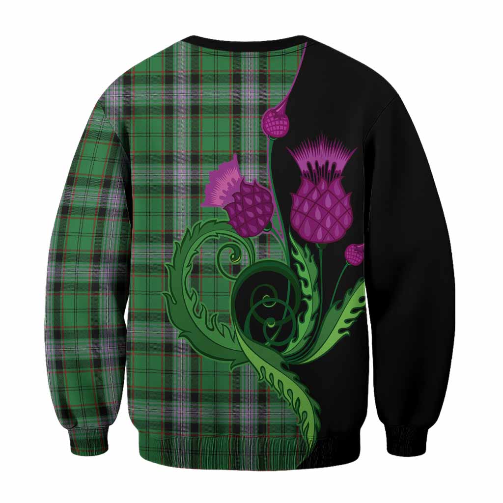 Moss Tartan Sweatshirt Traditional Scottish Thistle