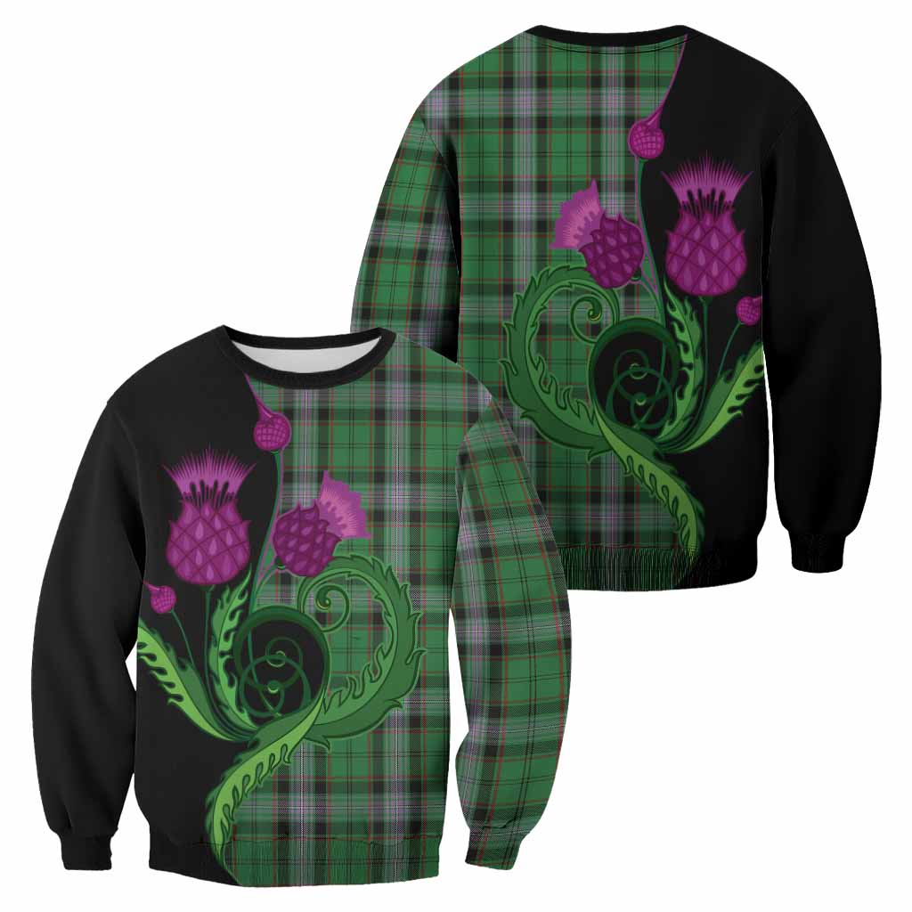 Moss Tartan Sweatshirt Traditional Scottish Thistle