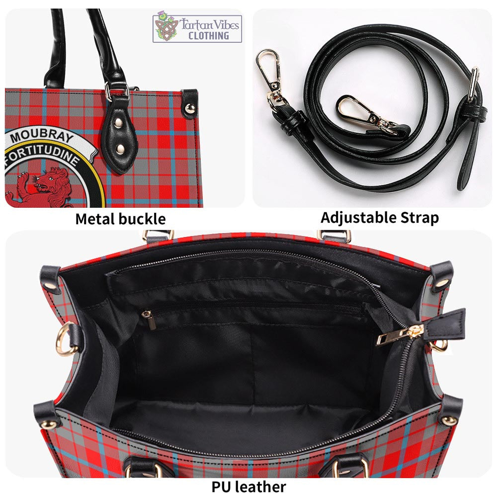 Moubray Tartan Luxury Leather Handbags with Family Crest - Tartan Vibes Clothing