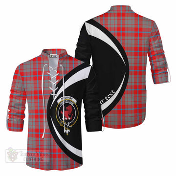 Moubray Tartan Ghillie Kilt Shirt with Family Crest Circle Style Men - Tartan Vibes Clothing