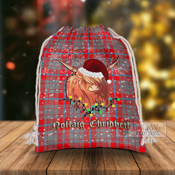 Moubray Tartan Christmas Santa's Bag with Twinkle Highland Cattle - Tartan Vibes Clothing